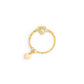 Pink Opal Birthstones Love Heart Zipper Gold Ring