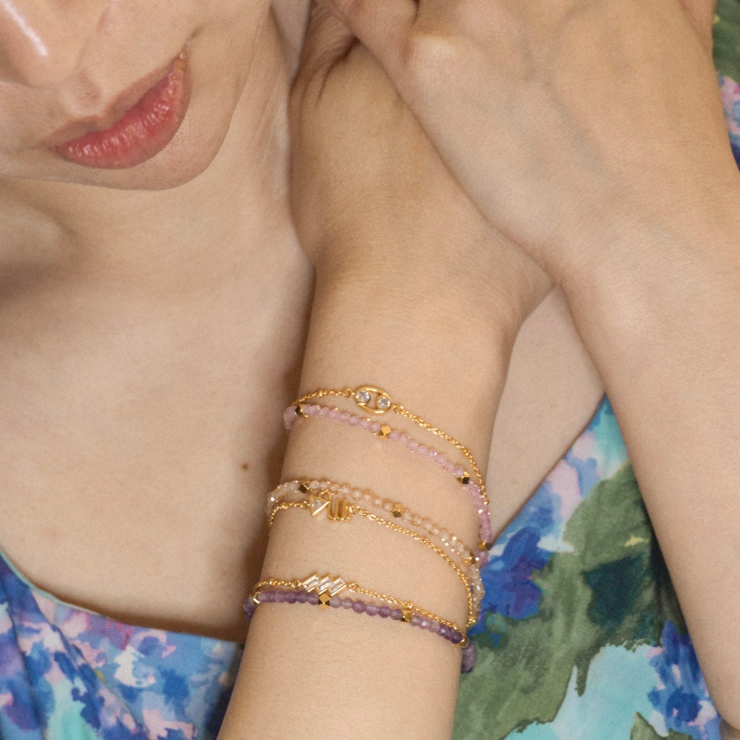 Constellation Cancer Zodiac Bracelet – Natural Crystal Adjustable | July Birthstone Jewelry Gift