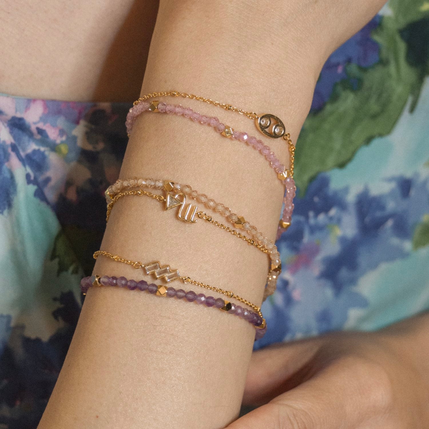 Constellation Cancer Zodiac Bracelet – Natural Crystal Adjustable | July Birthstone Jewelry Gift