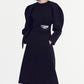 A-shape One Piece Dress With Balloon Sleeves