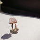 handmade Engraving Rose Crystal Mouse Ring