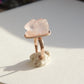 handmade Engraving Rose Crystal Mouse Ring