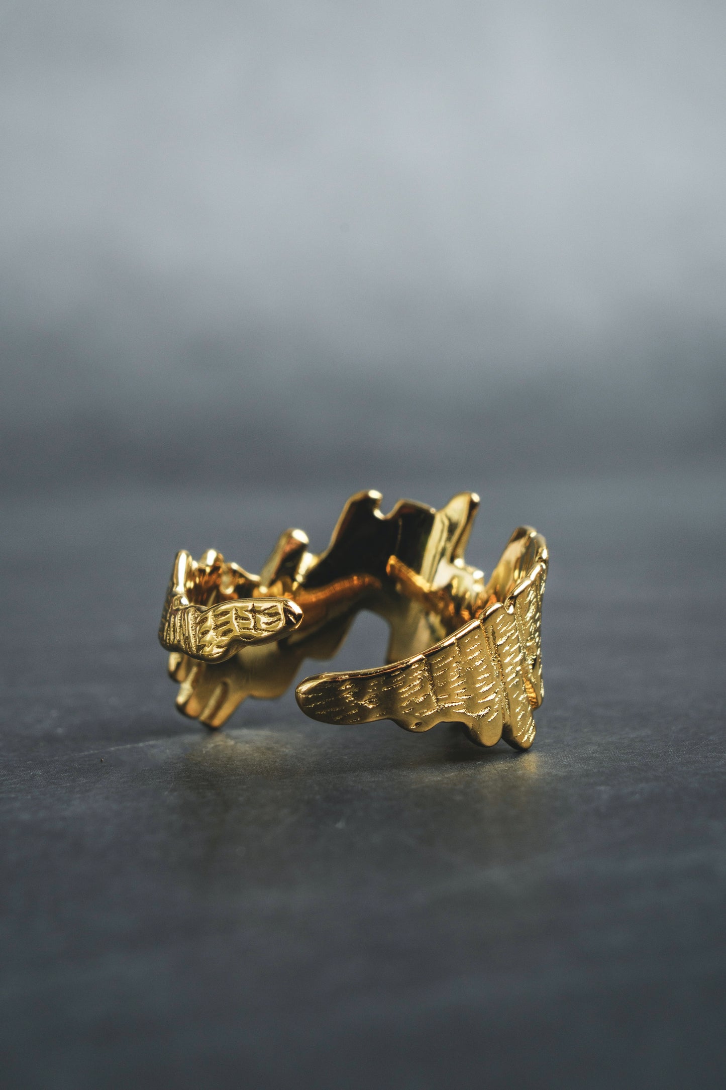 Natural Amethyst Tree Memory Gold-plated Ring