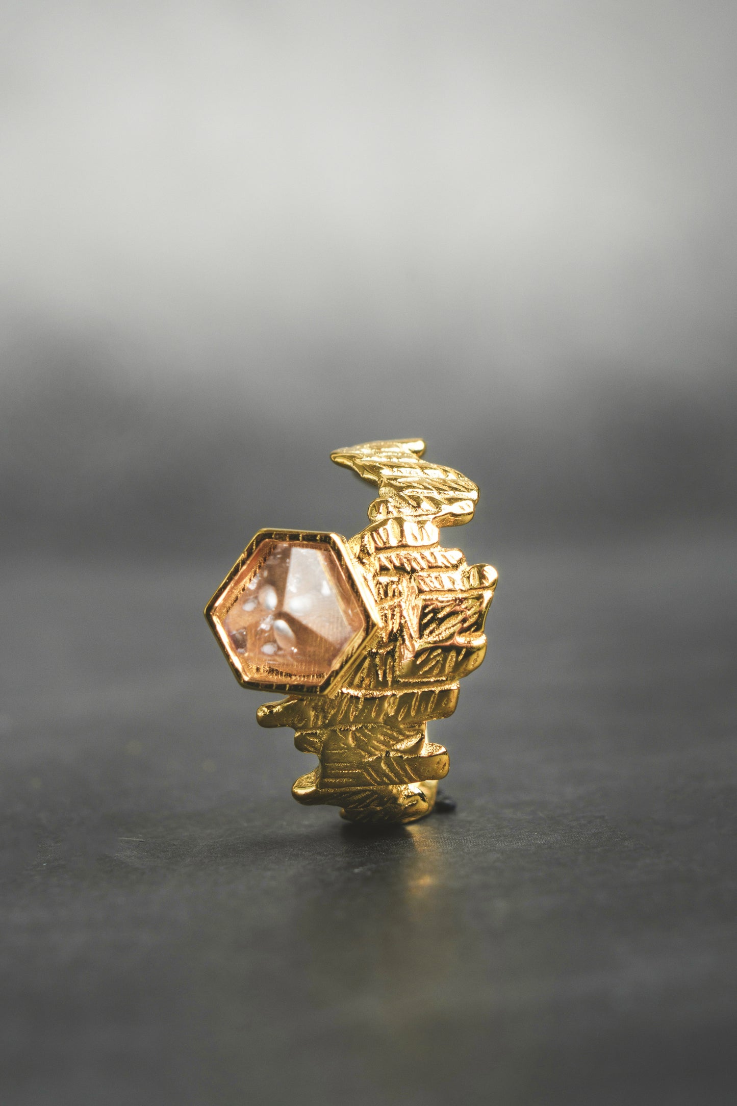 Natural Amethyst Tree Memory Gold-plated Ring