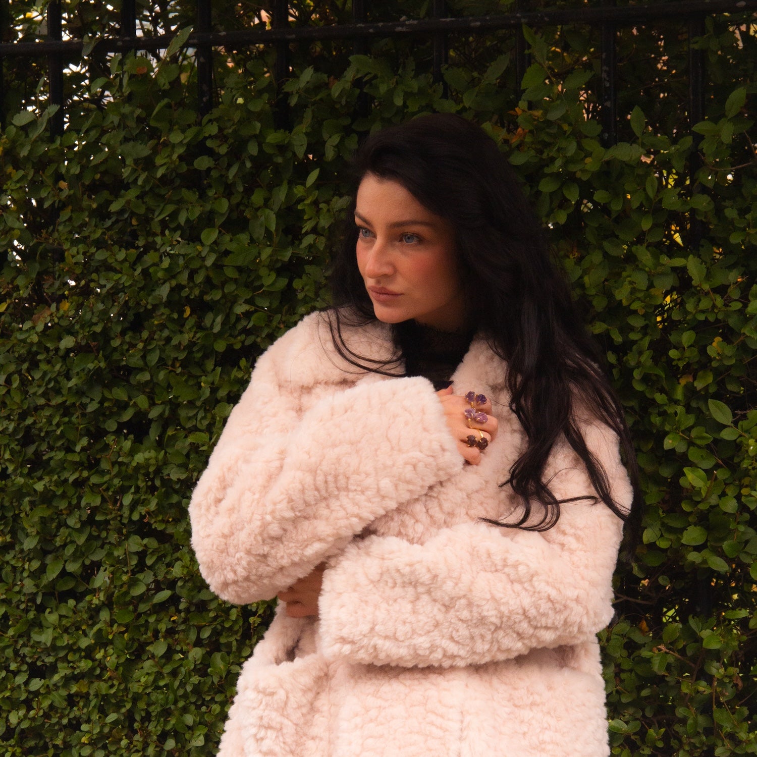 Eco-friendly Soft Sheet Fur Fox Long Coat Jacket Faux