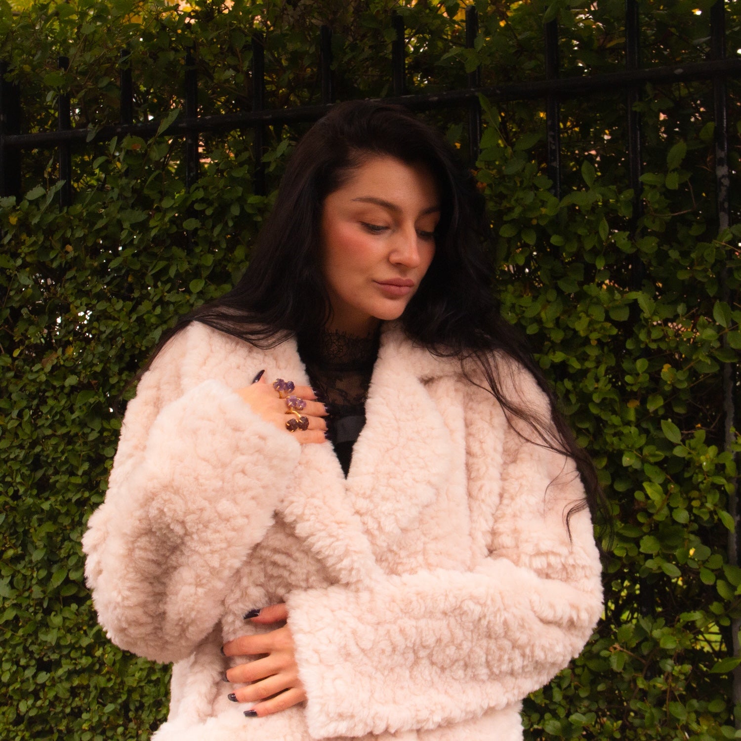 Eco-friendly Soft Sheet Fur Fox Long Coat Jacket Faux