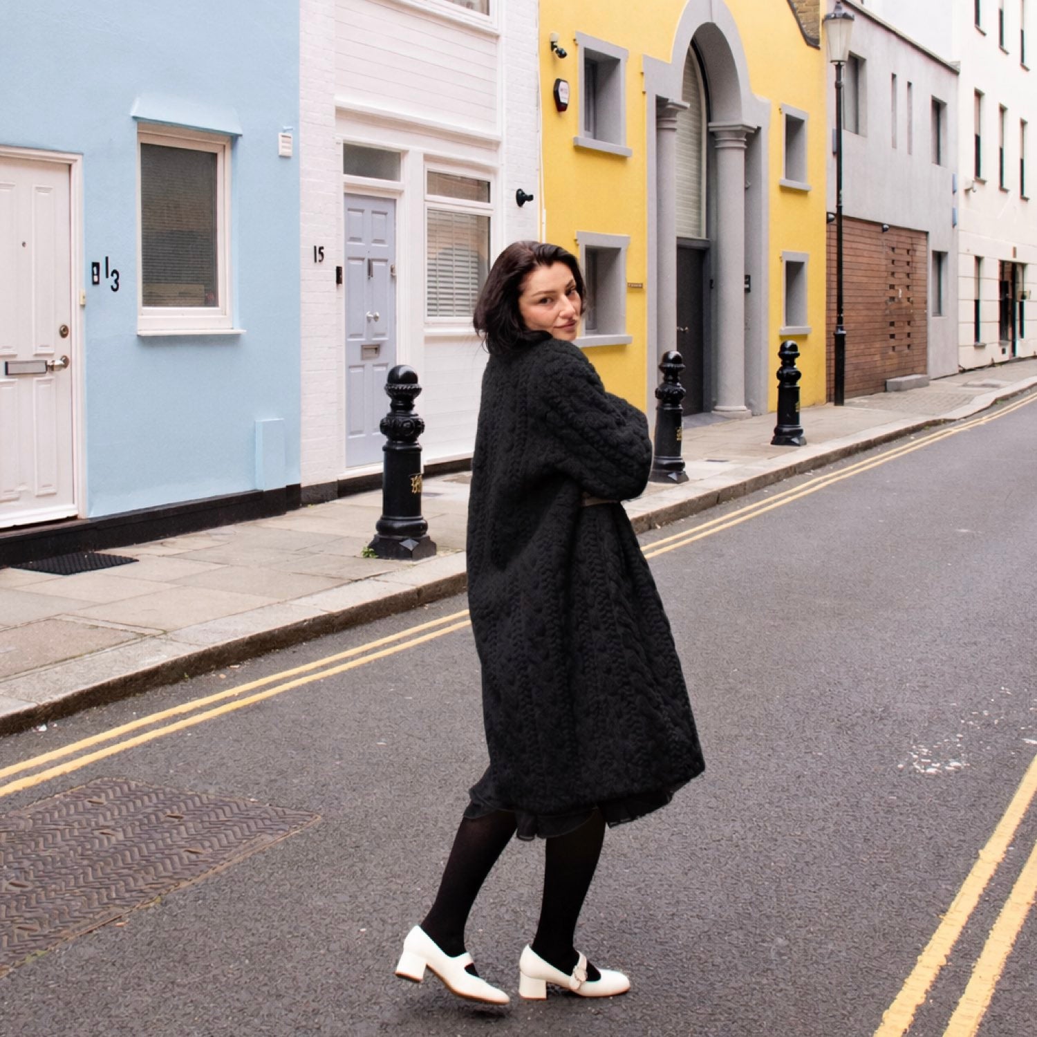 Galaxy Super Soft  Black Coat Jacket  Eco-friendly Fur with Belt
