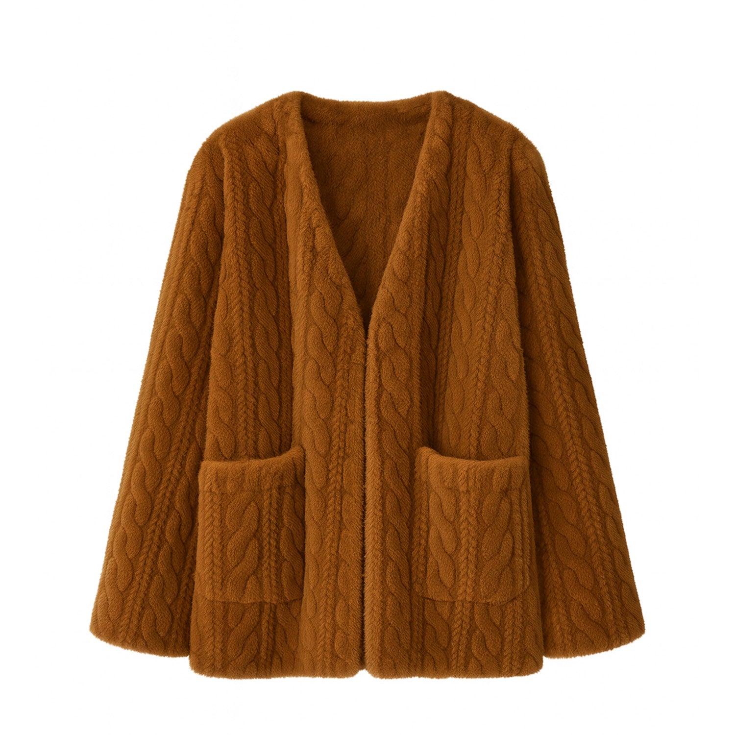 Galaxy Super Soft  Fur Brown Coat Jacket  Eco-friendly Fur