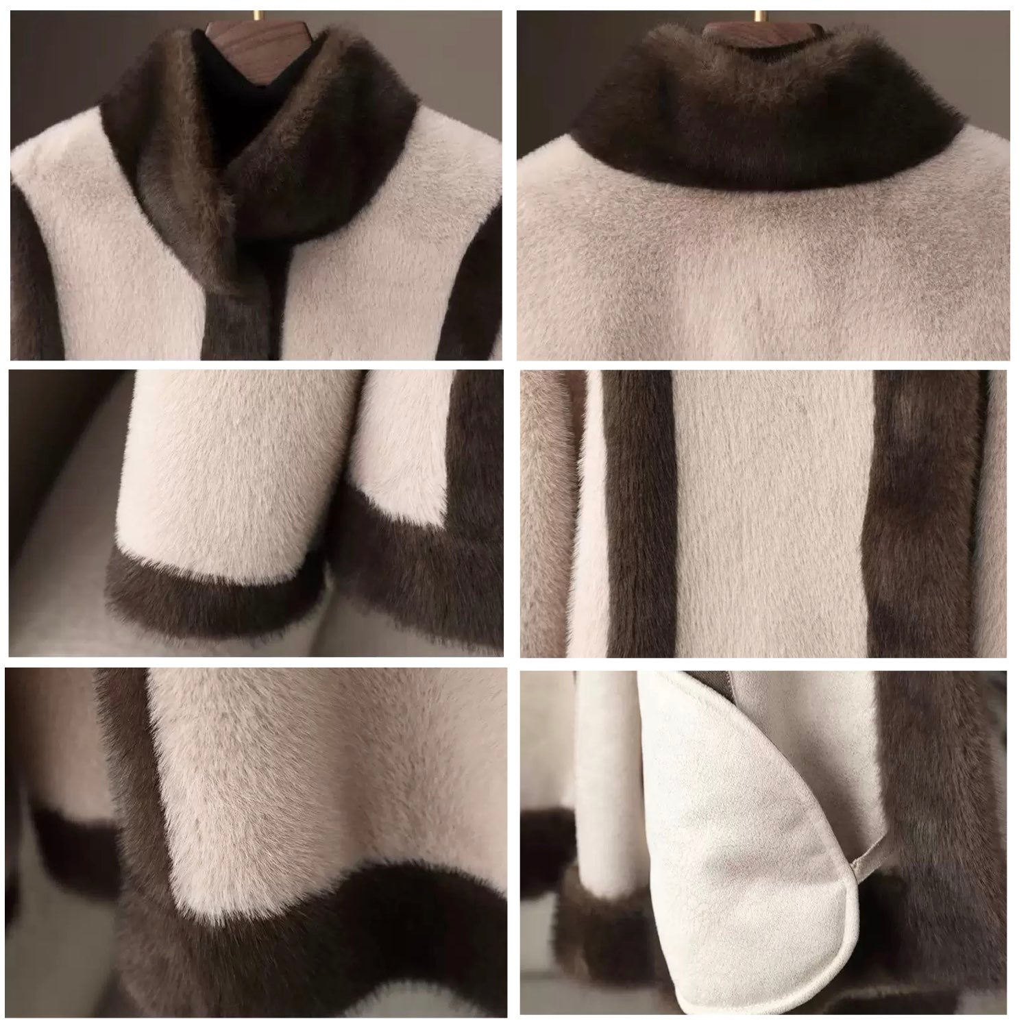 Galaxy Super Soft Eco-friendly High Neck Mink Fur Brown Short Coat Jacket