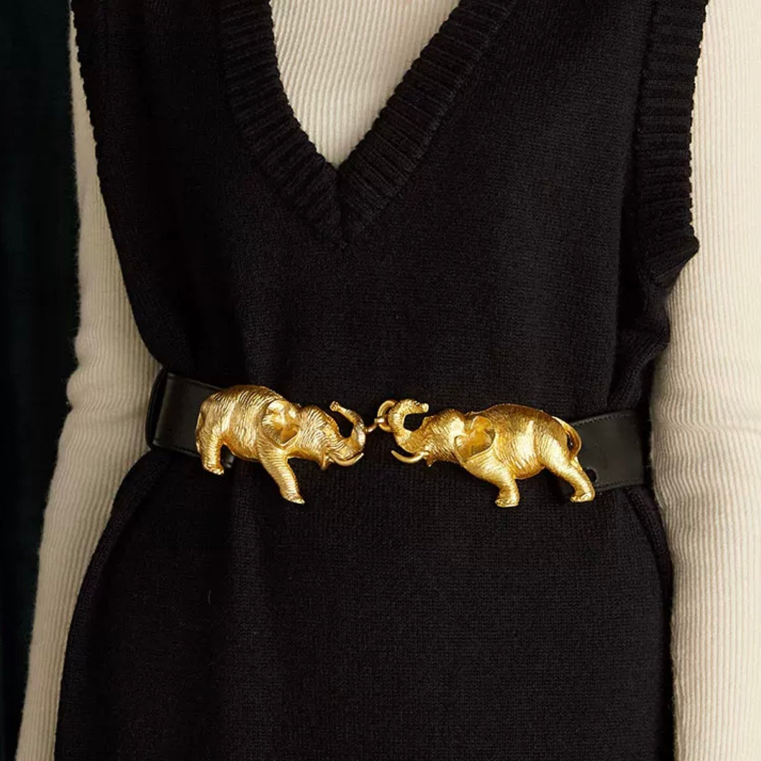 Golden Elephant Equestrian Style Adjustable Belt