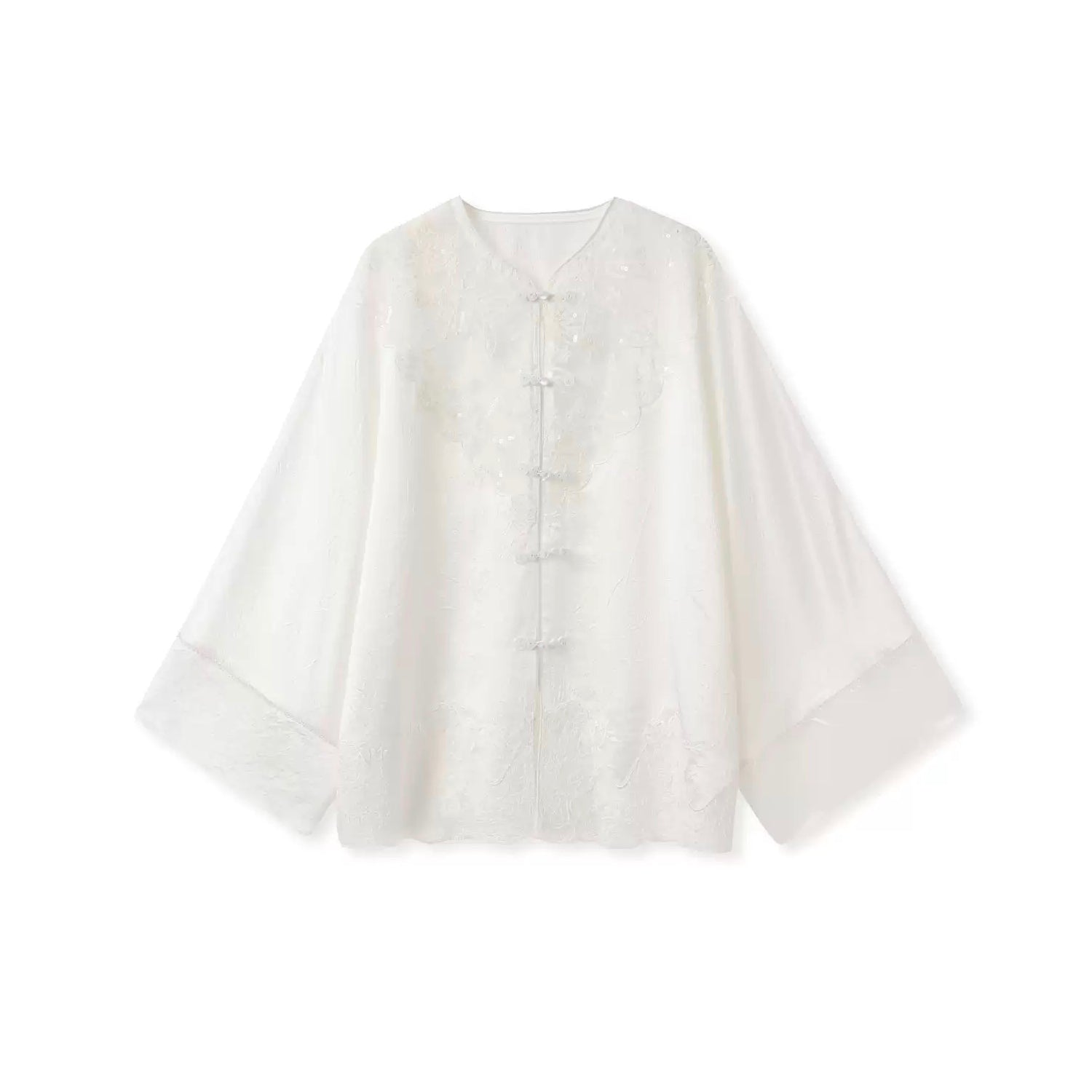 Embroidery Lace Luxury Fabric Top Shirt Suit Oversize