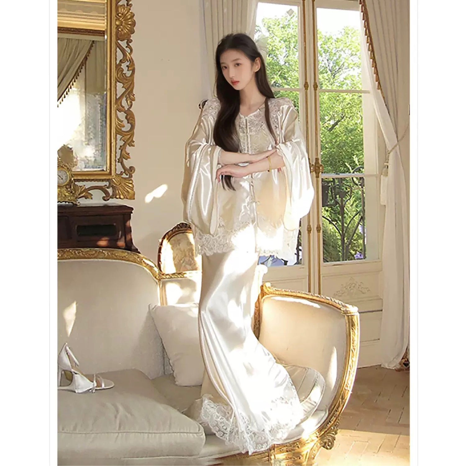 Embroidery Lace Luxury Fabric Top Shirt Suit Oversize