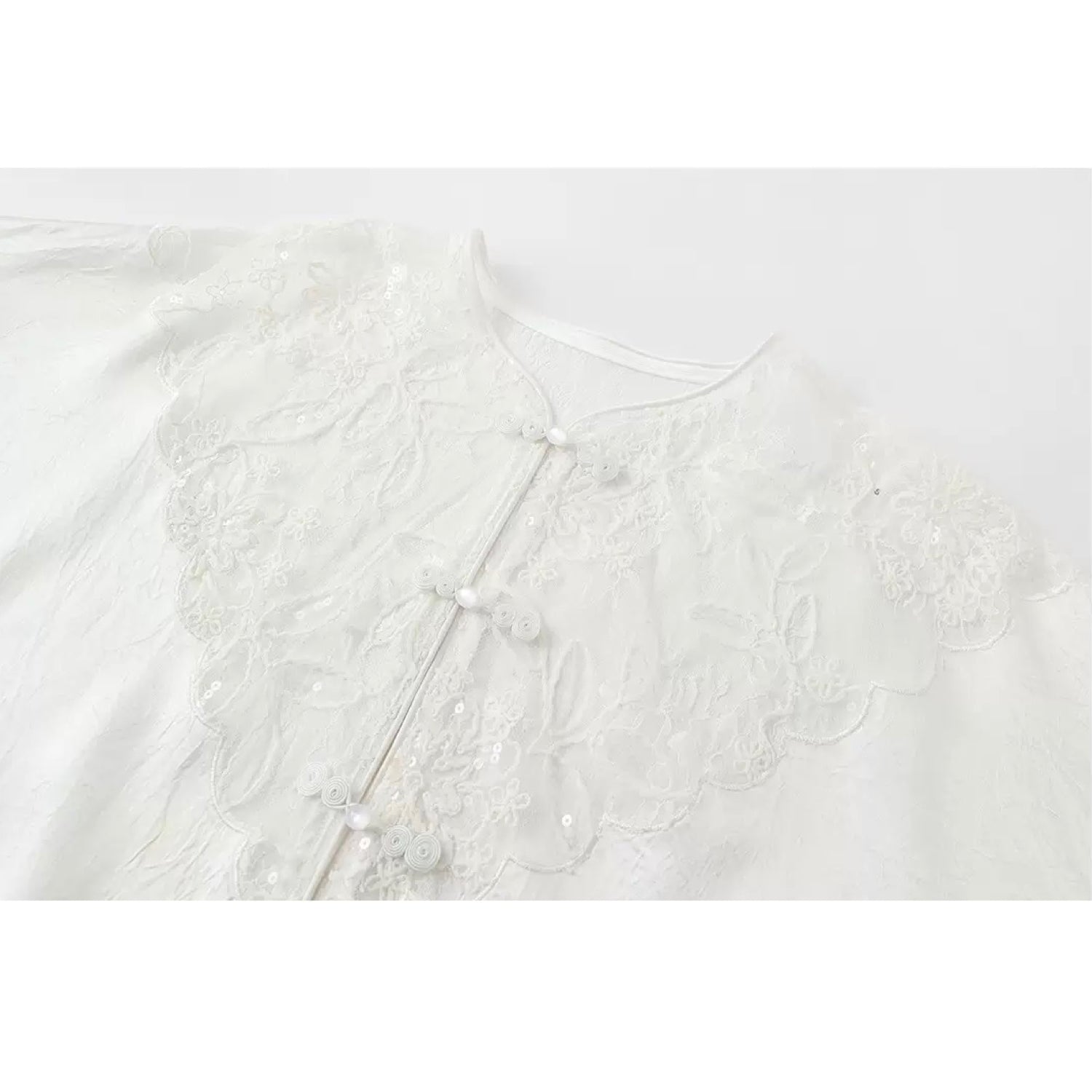 Embroidery Lace Luxury Fabric Top Shirt Suit Oversize