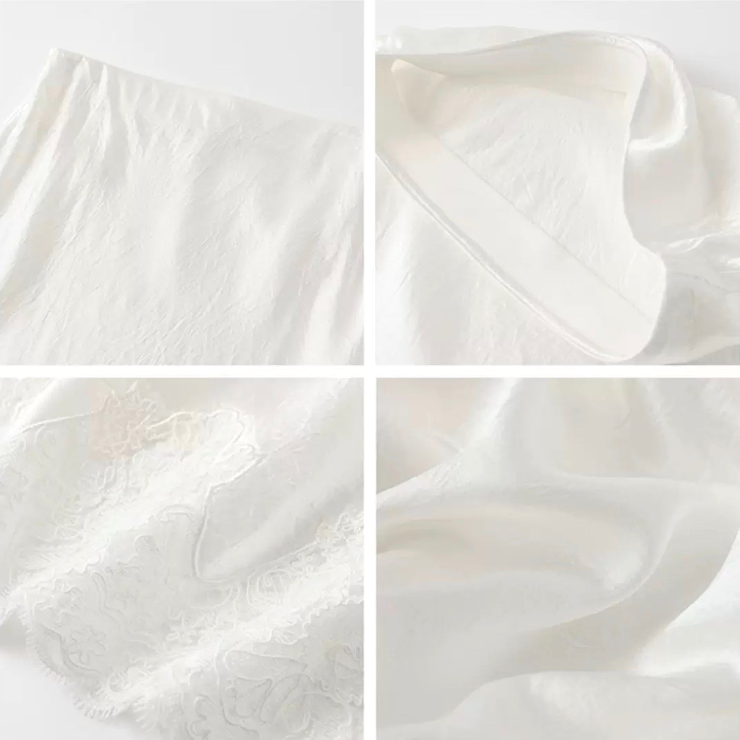 Embroidery Lace Luxury Fabric Midi Skirt