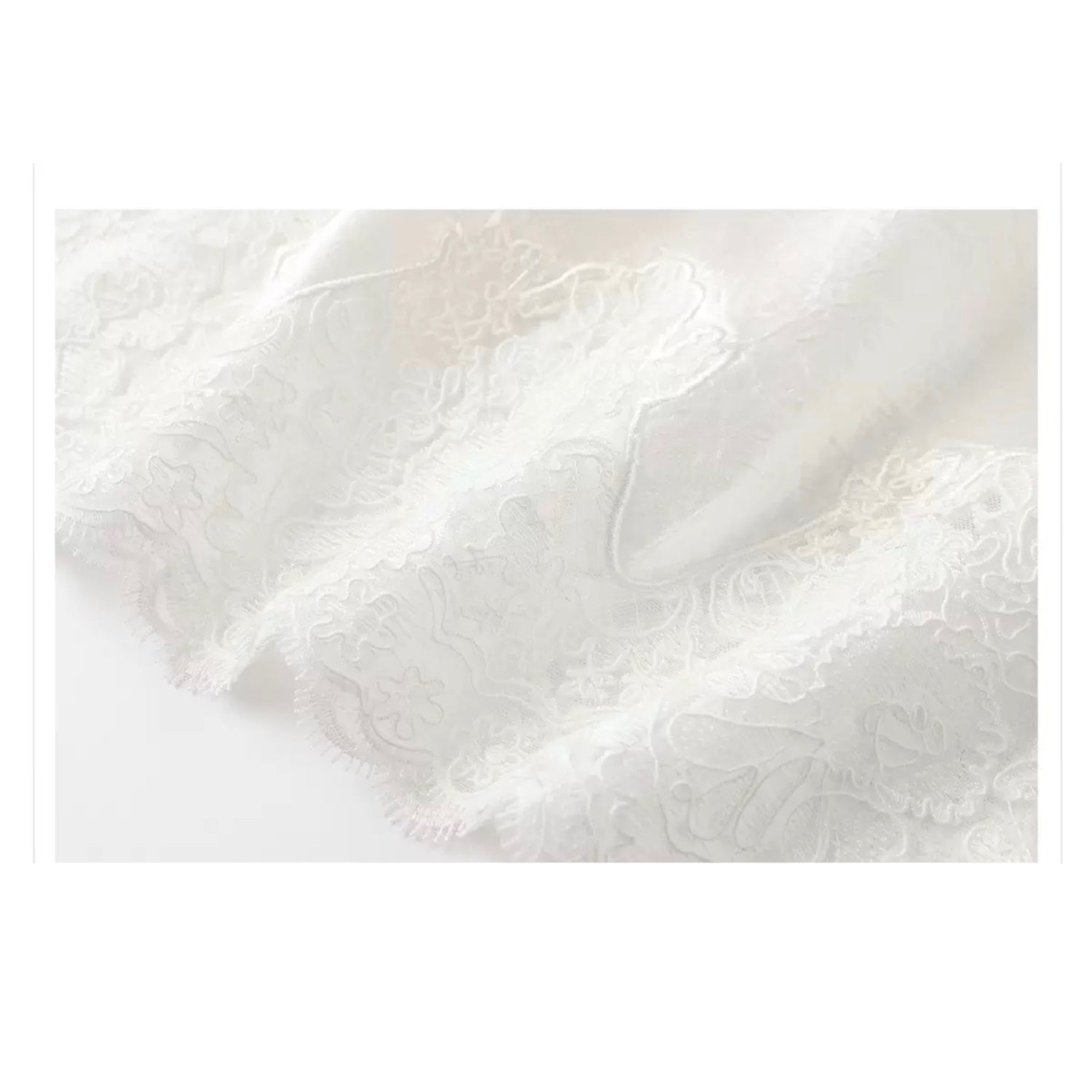 Embroidery Lace Luxury Fabric Midi Skirt