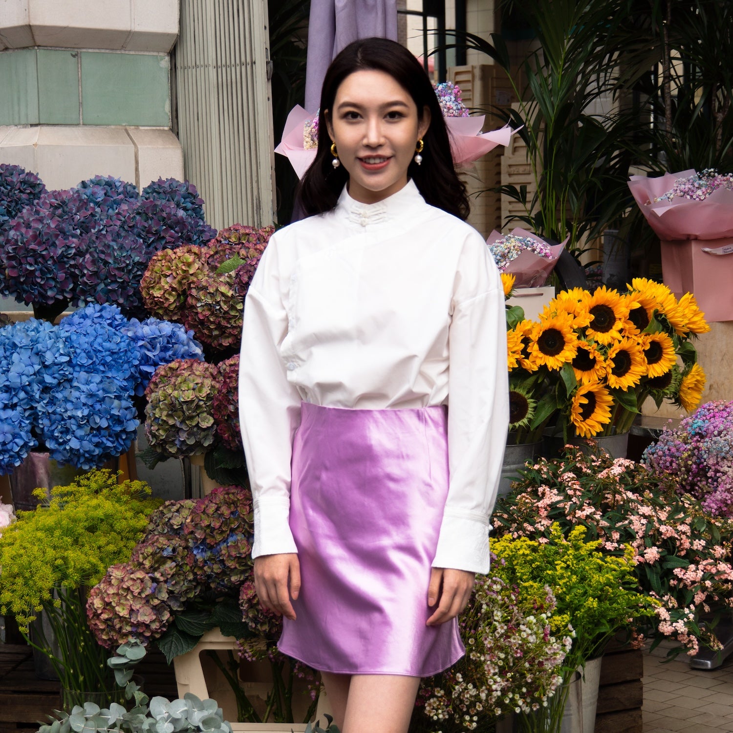 Embroidery Elegant Lance White Shirt