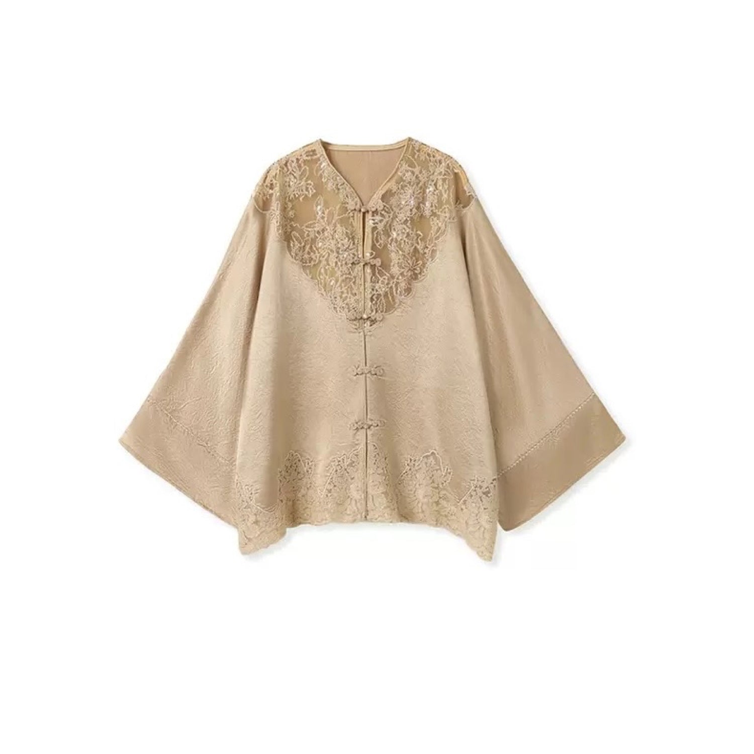 Embroidery Lace Luxury Fabric Top Shirt Suit Oversize