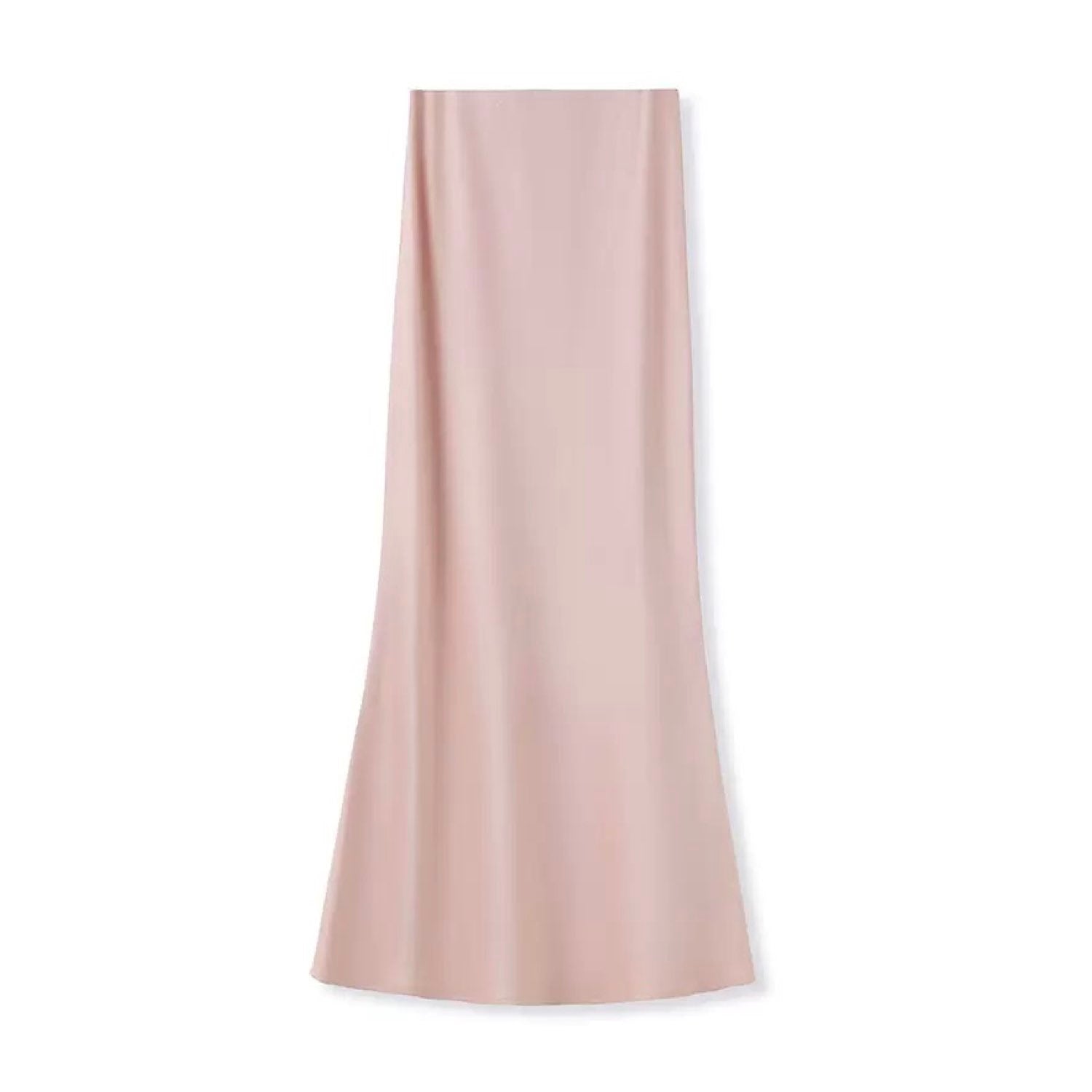 A-line Light Pink Midi Skirt Goes with Everything
