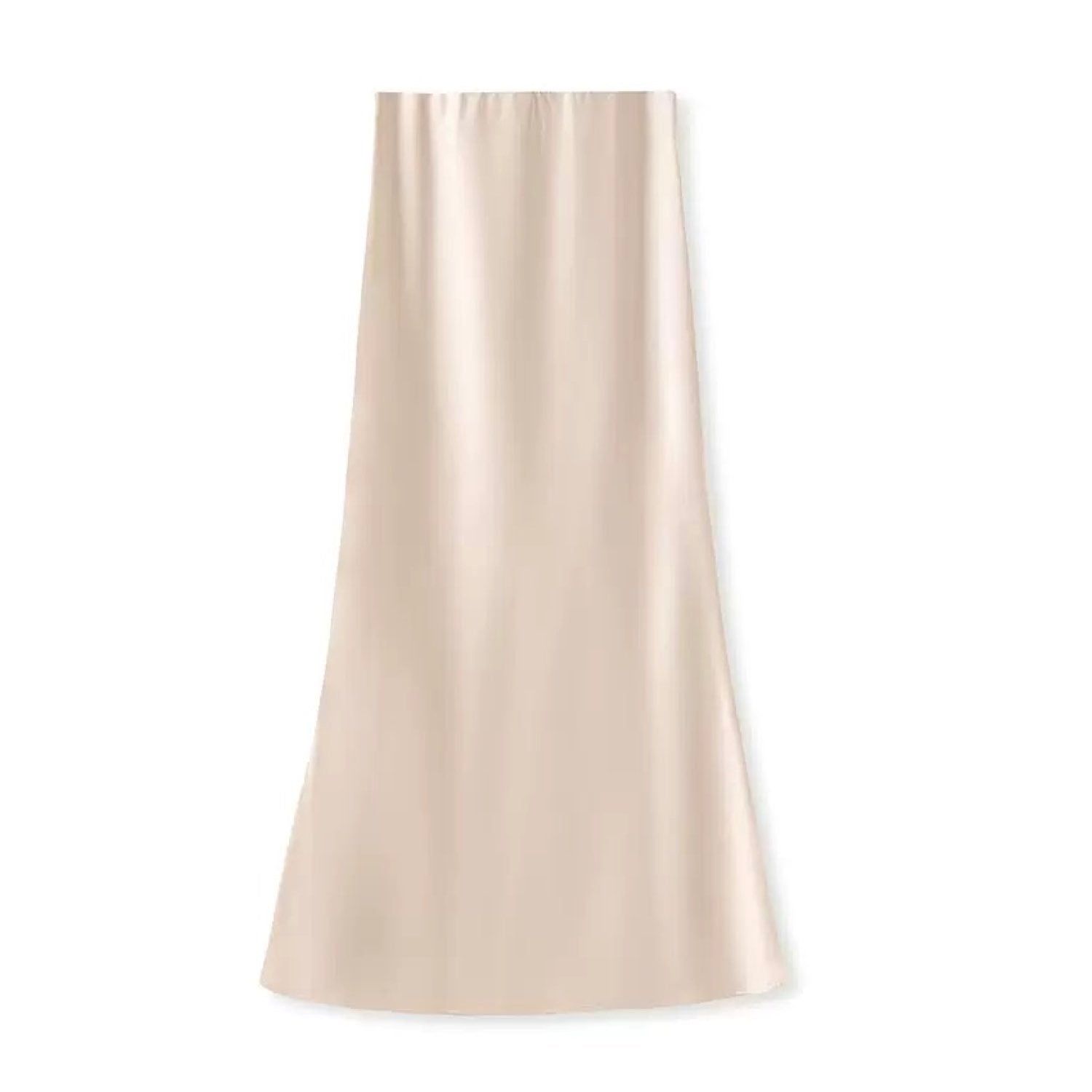 A-line Cream Midi Skirt Goes with Everything