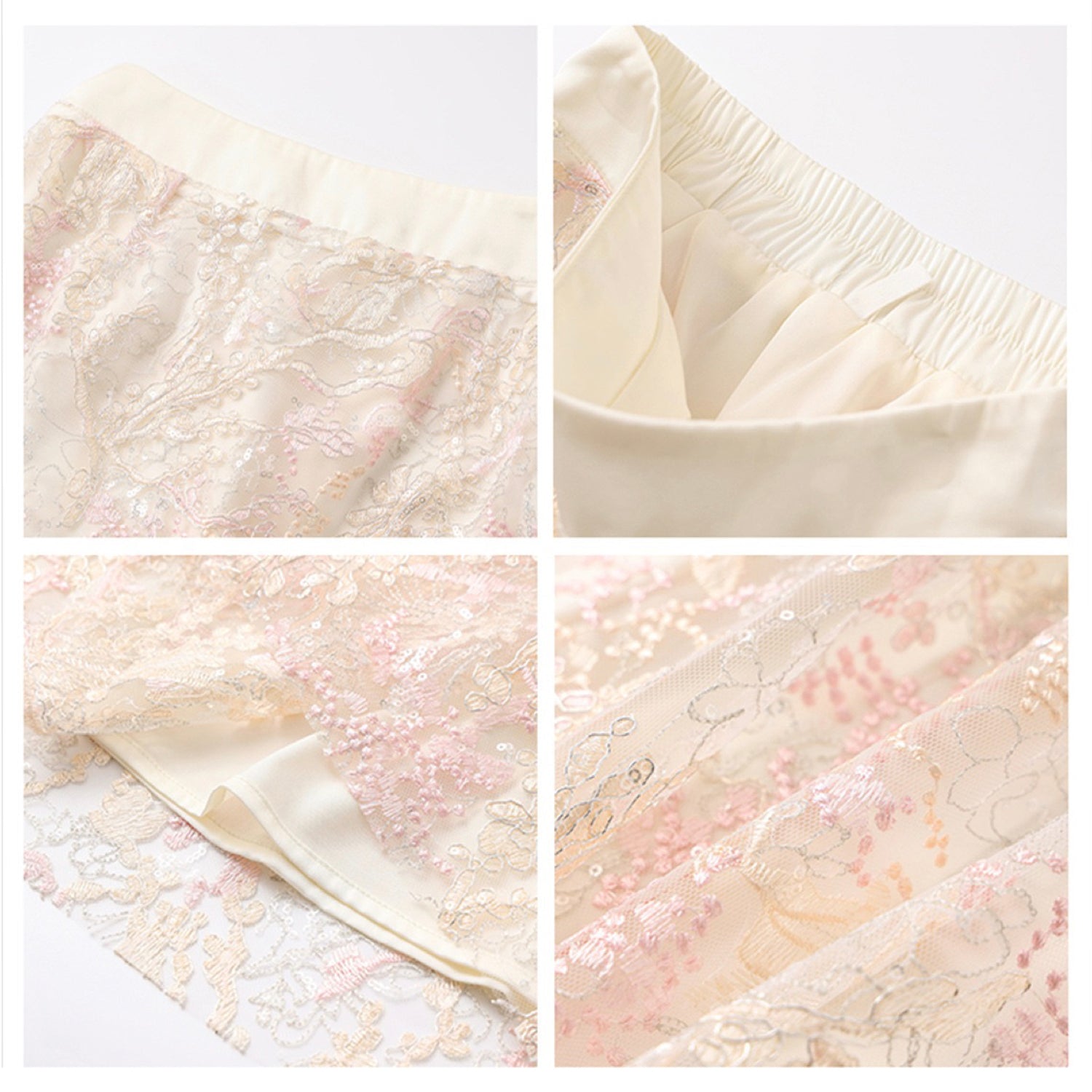 Poetic Embroidery Textured Floral Lace Co ord Set in Pink
