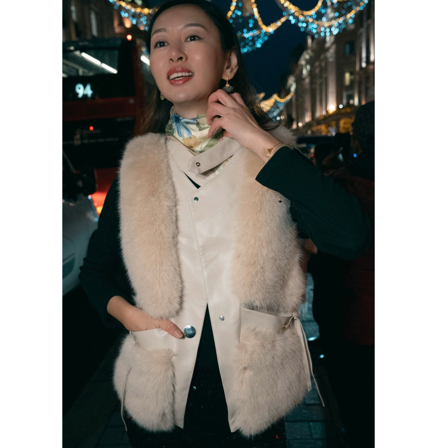 Eco-friendly Jacket Vast Faux Super Soft Fur Leather Buttons