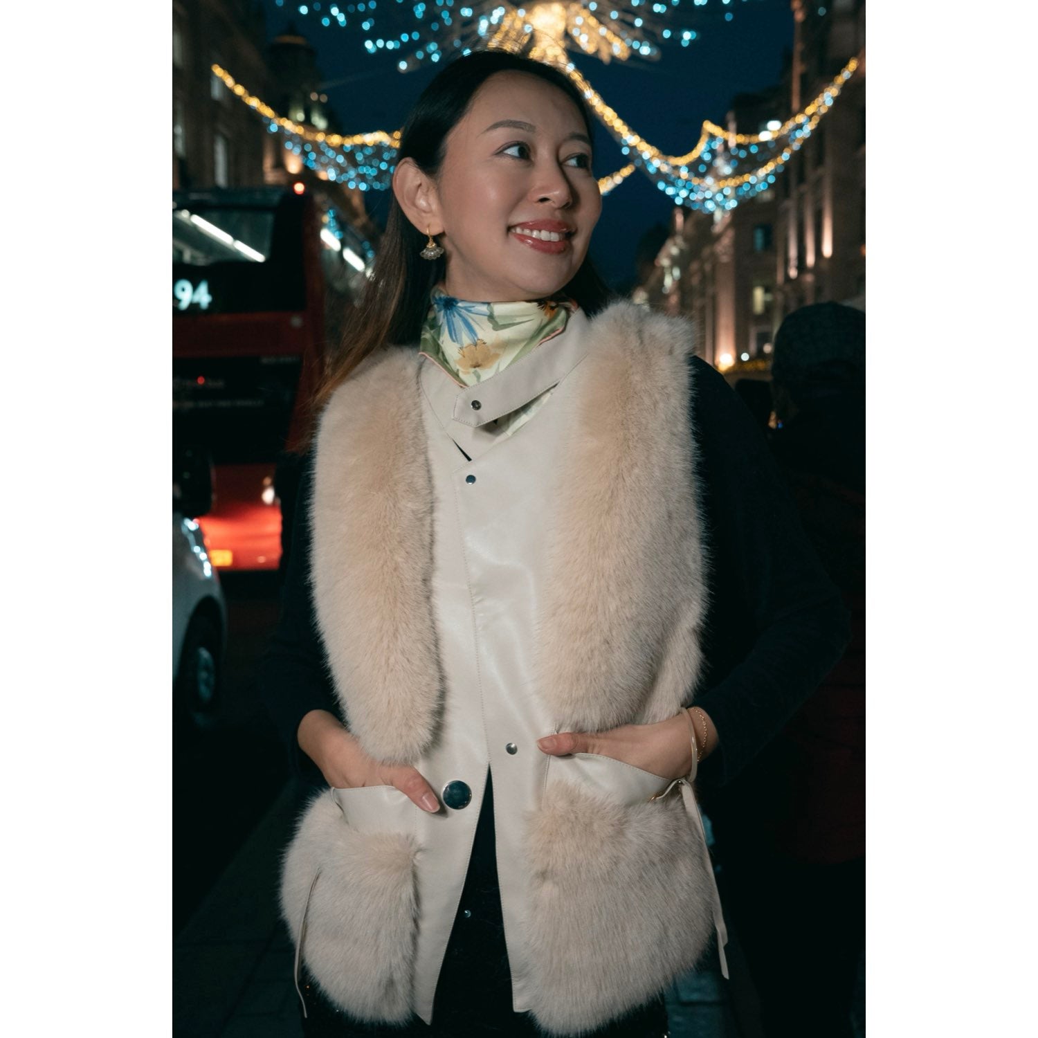 Eco-friendly Jacket Vast Faux Super Soft Fur Leather Buttons