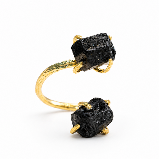 Elemental Obsidian Ring Healing Energy