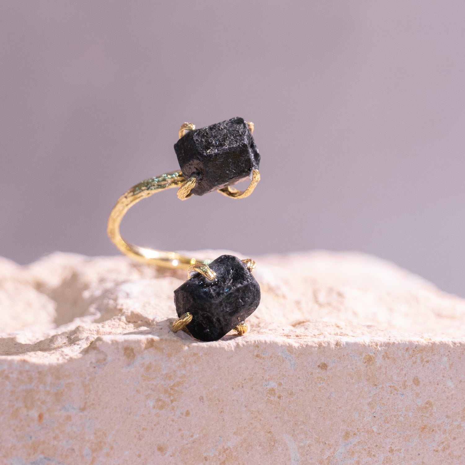 Elemental Obsidian Ring Healing Energy