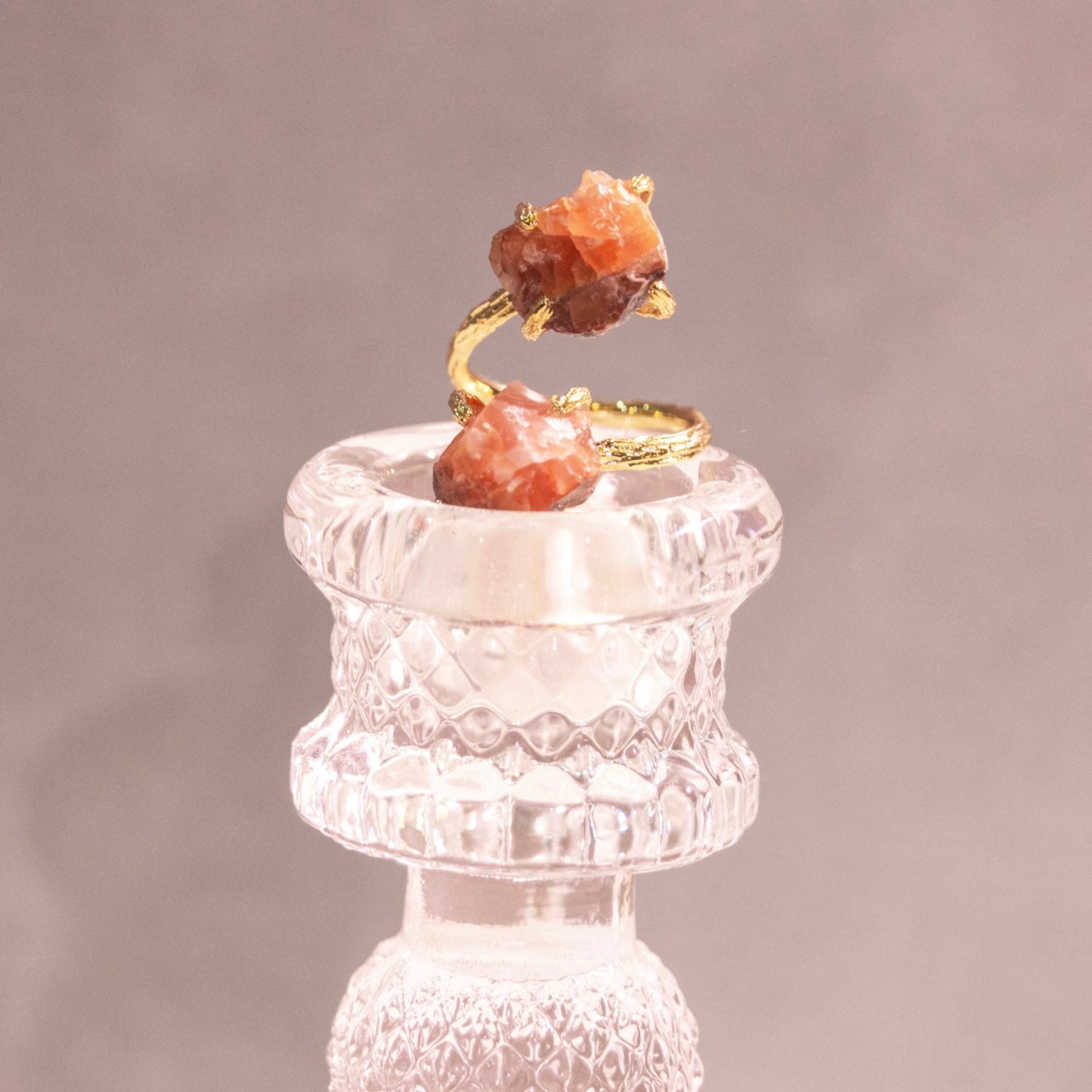 Elemental Red Agate Adjustable Ring