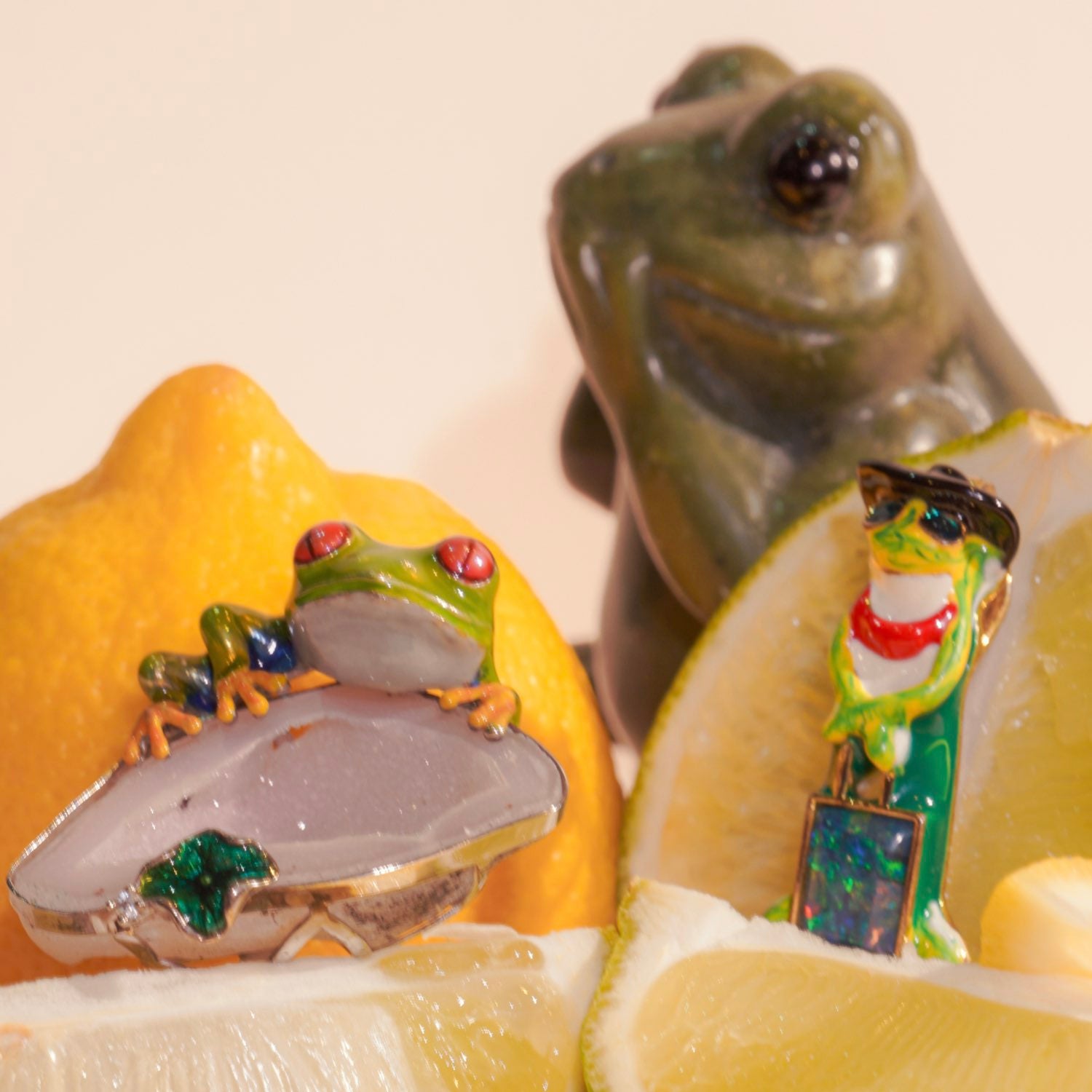 Frog Crystal Cave Pendant Necklace