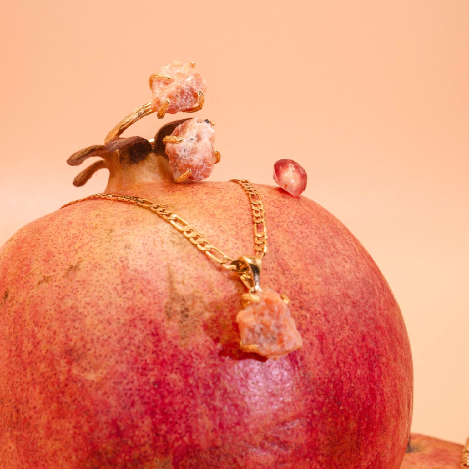 Elemental Birth Sunstone Pendant Necklace
