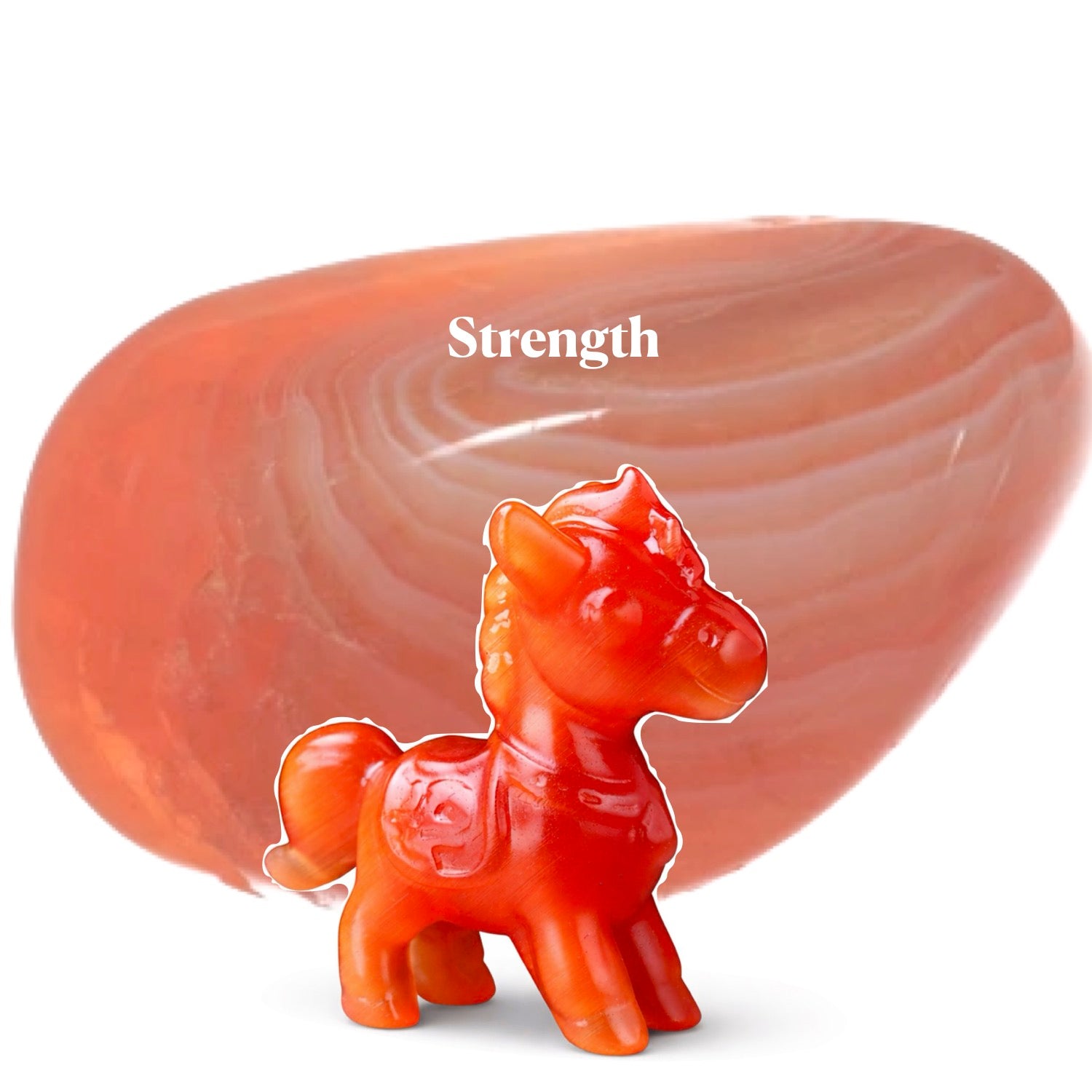Equestrian Crystal Collection Gemstone Agate Red  Horse Sculptures