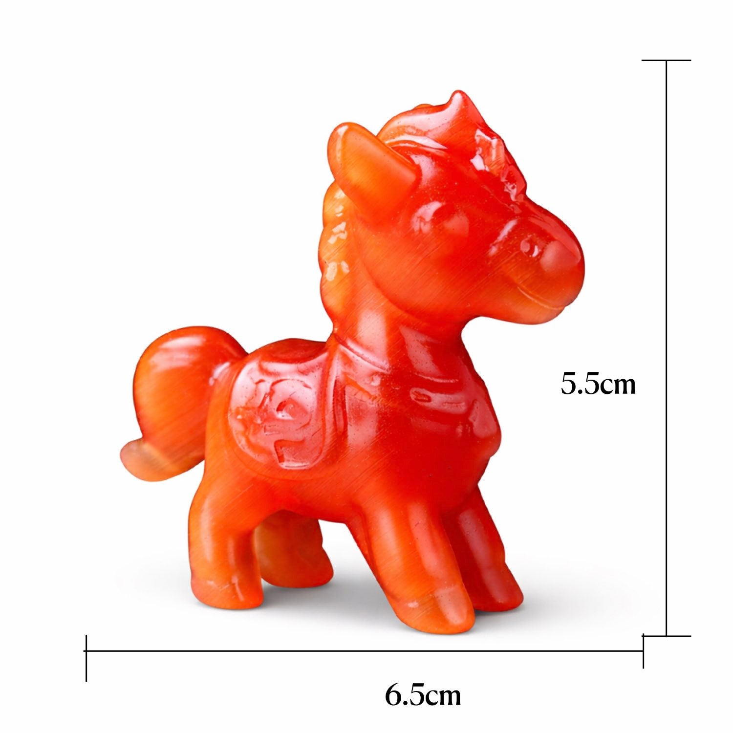 Equestrian Crystal Collection Gemstone Agate Red  Horse Sculptures