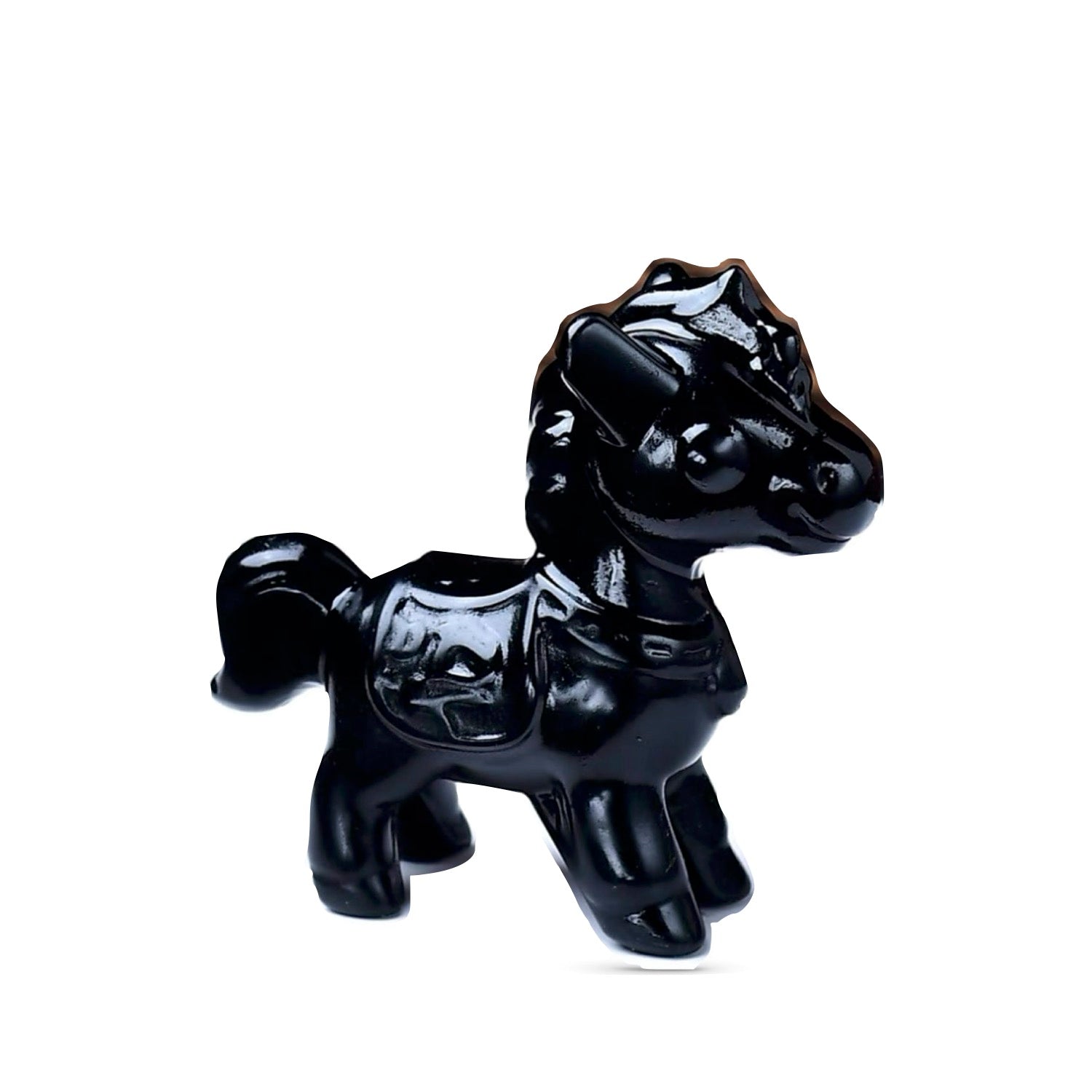 Equestrian Crystal Collection Gemstone Obsidian Black Horse Sculptures