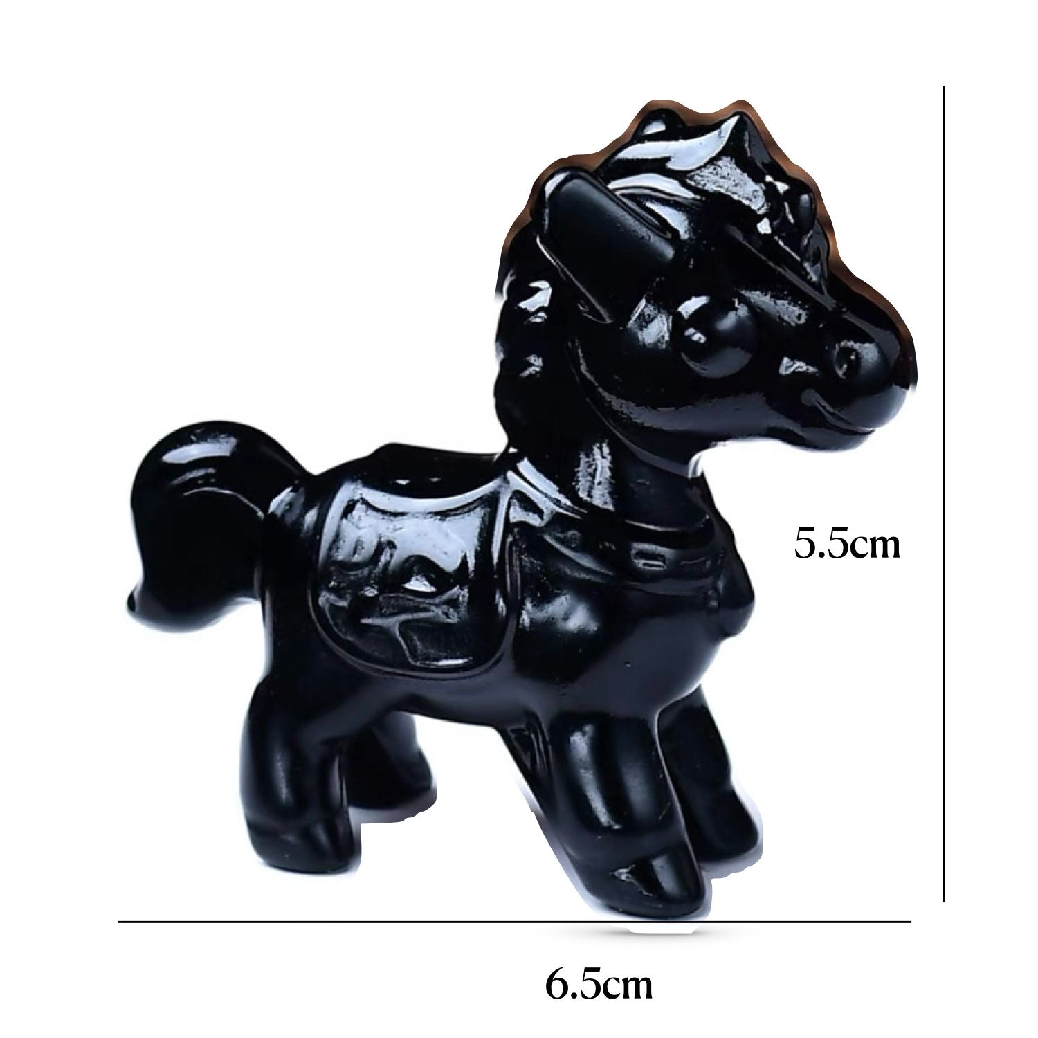 Equestrian Crystal Collection Gemstone Obsidian Black Horse Sculptures