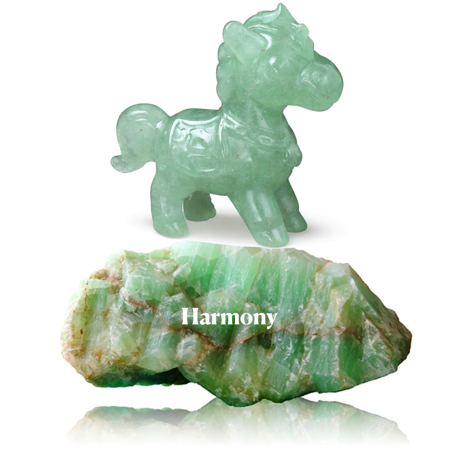 Equestrian Crystal Collection Gemstone Jade Green  Horse Sculptures