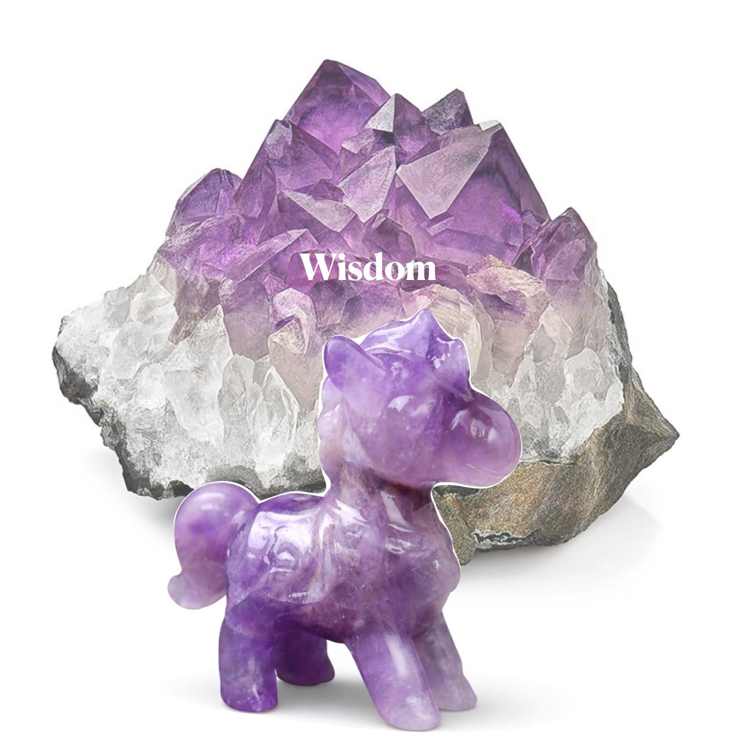 Equestrian Crystal Collection Gemstone Amethyst Purple Horse Sculptures