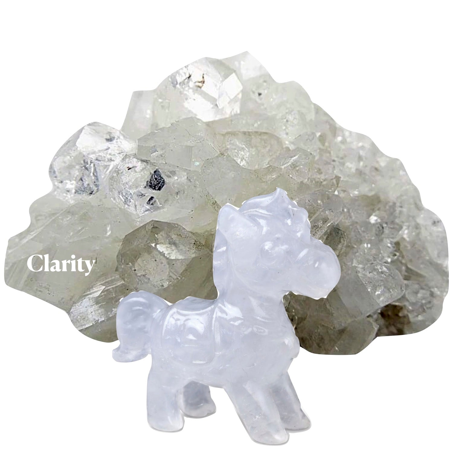 Equestrian Crystal Collection Gemstone White Crystal Horse Sculptures