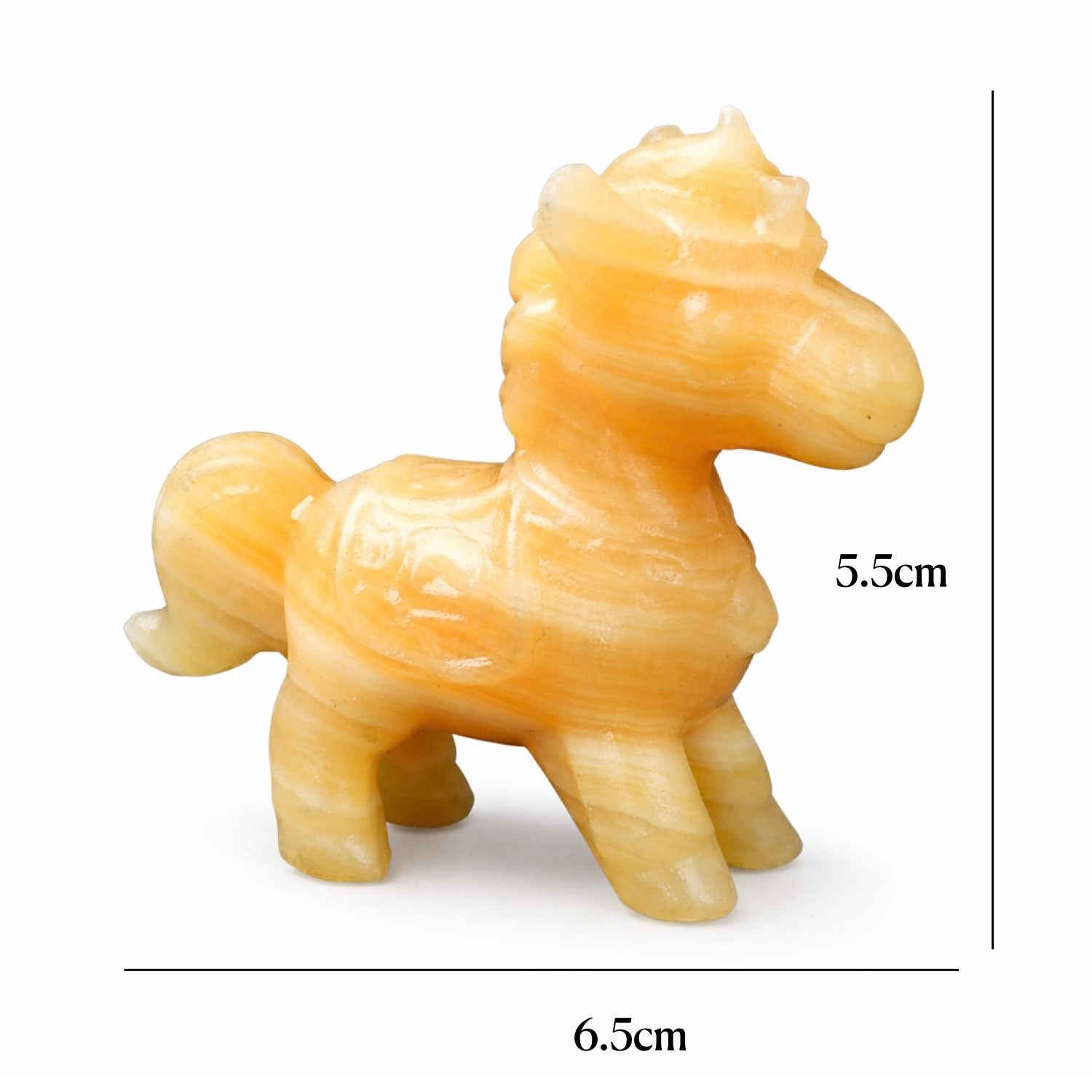Equestrian Crystal Collection Gemstone Yellow Honey Agate Horse Sculptures