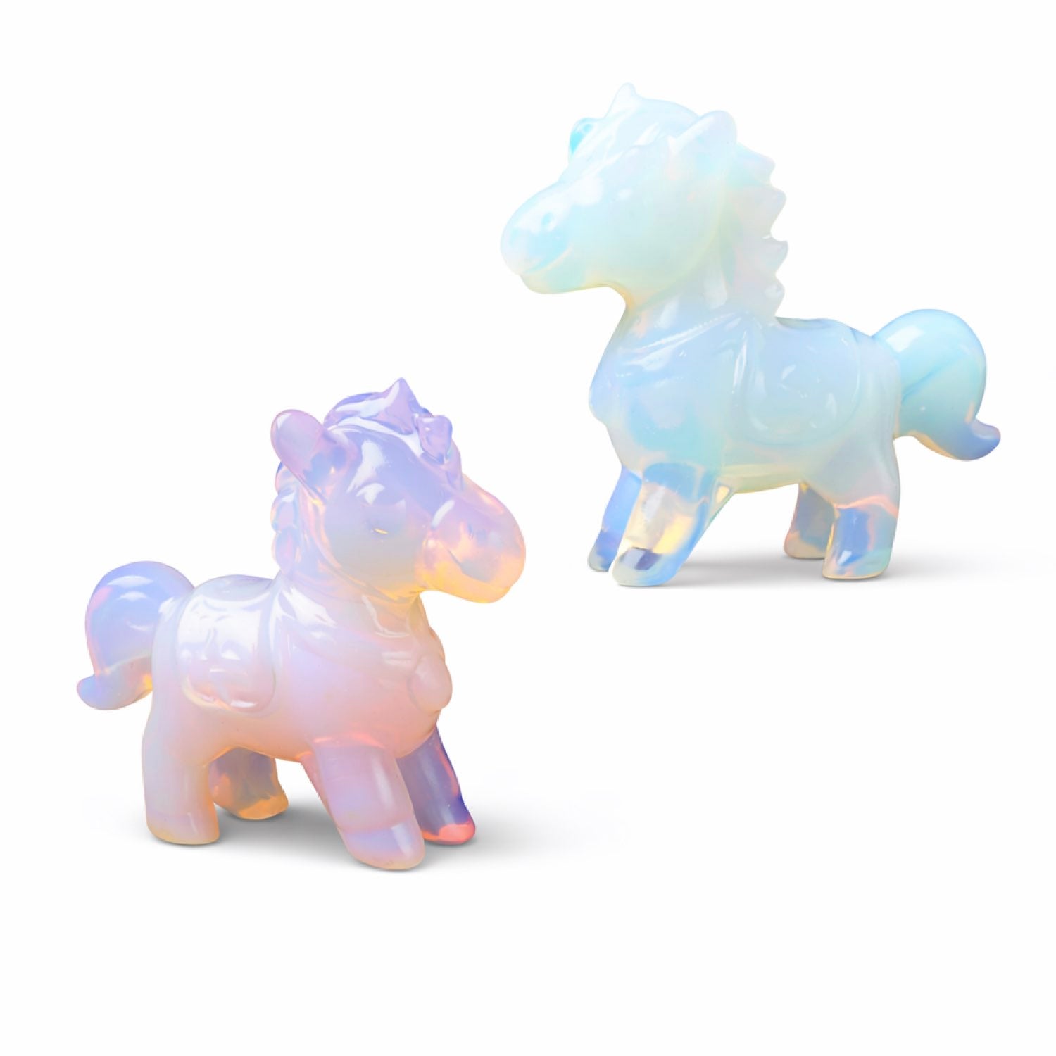 Equestrian Crystal Collection Gemstone Opal Horse Sculptures