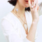 Natural White Crystal 18k gold plated adjustable  Necklace Big