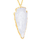 Natural White Crystal 18k gold plated adjustable  Necklace Big