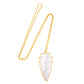 Natural White Crystal 18k gold plated adjustable  Necklace Big