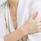Natural White Crystal 18k gold plated adjustable  Necklace Big