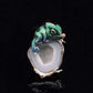 Lizard Enamel Crystal Cave Pendant Necklace
