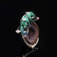 Lizard Enamel Crystal Cave Pendant Necklace