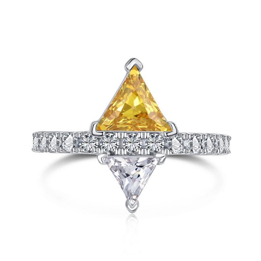 Brilliant Yellow Diamond Triangle Ring
