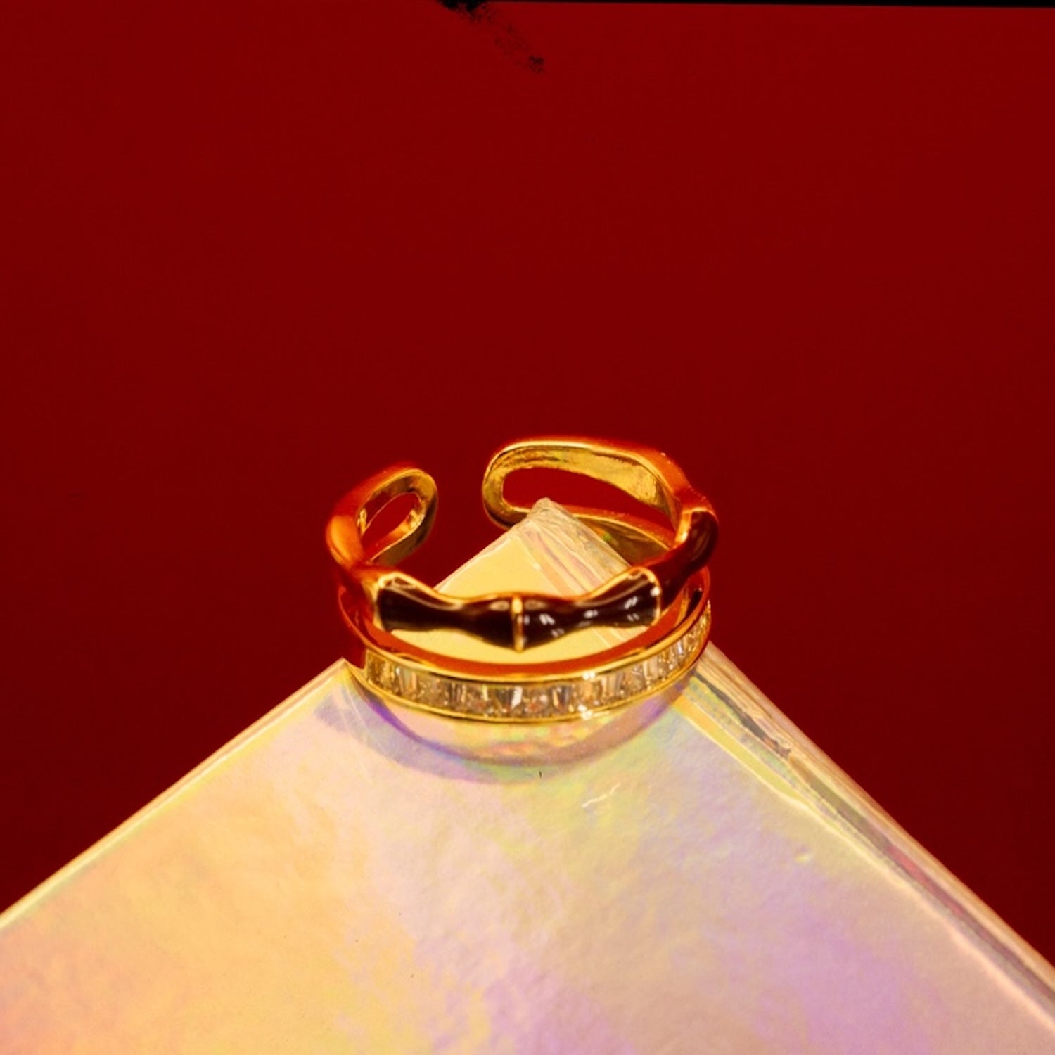 Bamboo Red Double BandRing