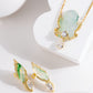 Angel Wing Jade Diamond 18K Gold Earring