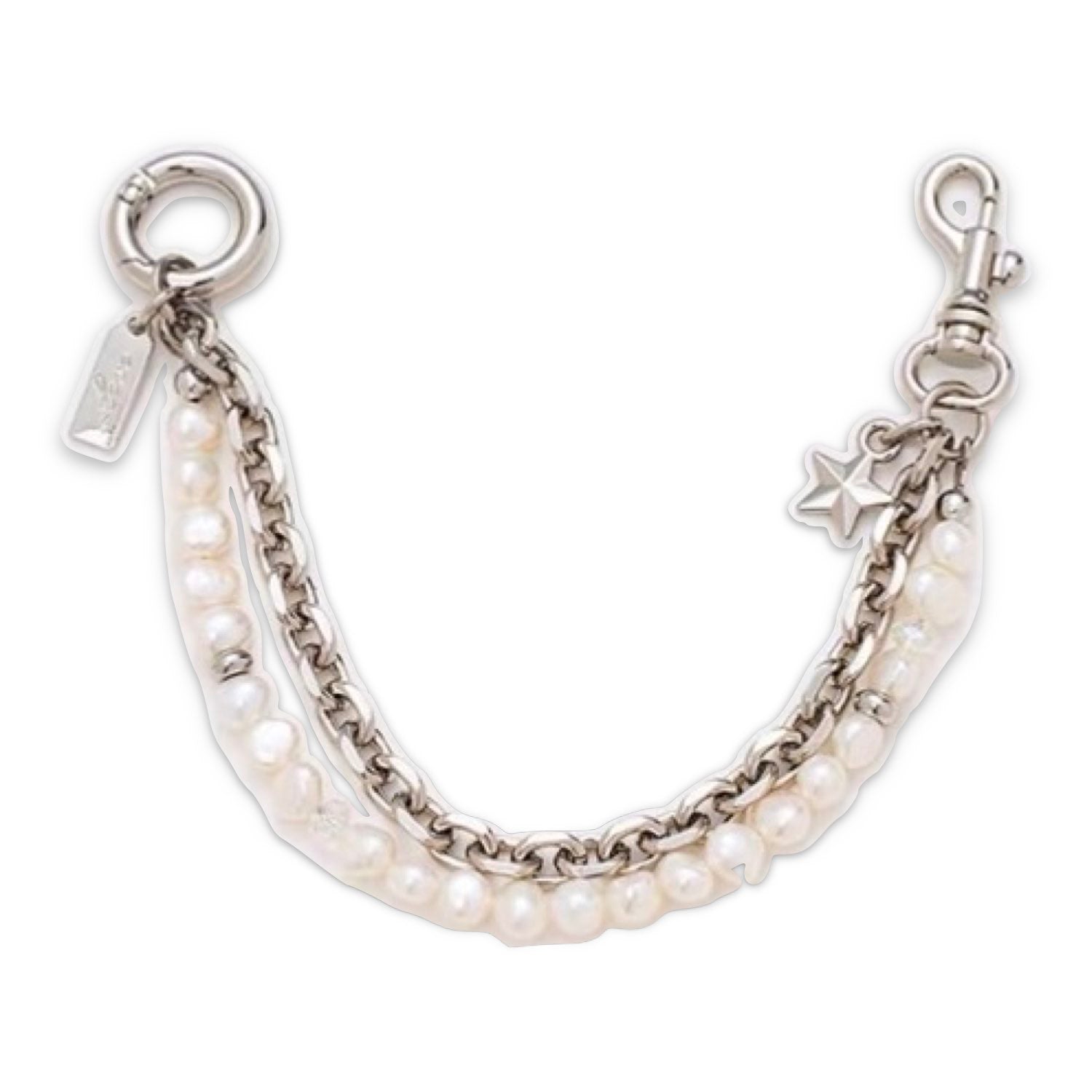 Luxe Natural Pearl White Phone Case Chain Hand Carry